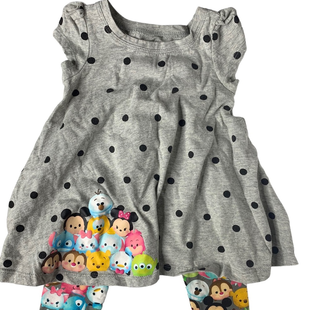 Disney Parks Girls Tsum Tsum Disney Characters dress and leggings size XXS
